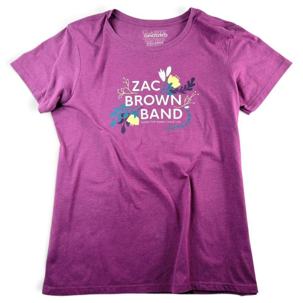 zac brown band down the rabbit hole live tour t shirt purple 2xl tour dates - Picture 1 of 6